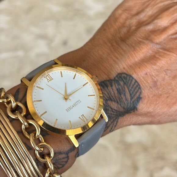 Berg & Betts Large Dial Wristwatch Leather Strap Unisex NWOT - Picture 2 of 12